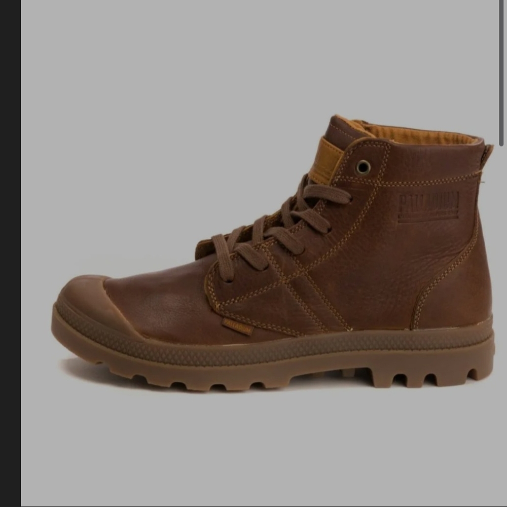 Palladium Men's Brown Leather Waterproof Boots - Picture 2 of 8